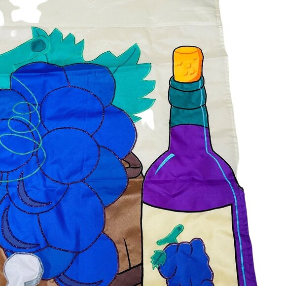 Outdoor Flag Wine & Grapes Wall Hanging Tapestry 42" x 28" - Picture 5 of 6